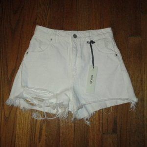 ROLLA'S Dusters Hi-Rise Slim White Jean Shorts NWT